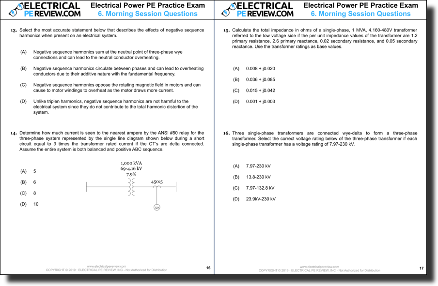 Electrical Engineering PE Practice Exam and Technical Study Guide